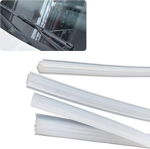 Yonput 4 tiras de goma para limpiaparabrisas de automóvil, sin soporte, 28 pulgadas, tira de goma de sustitución de limpiaparabrisas ajustable,