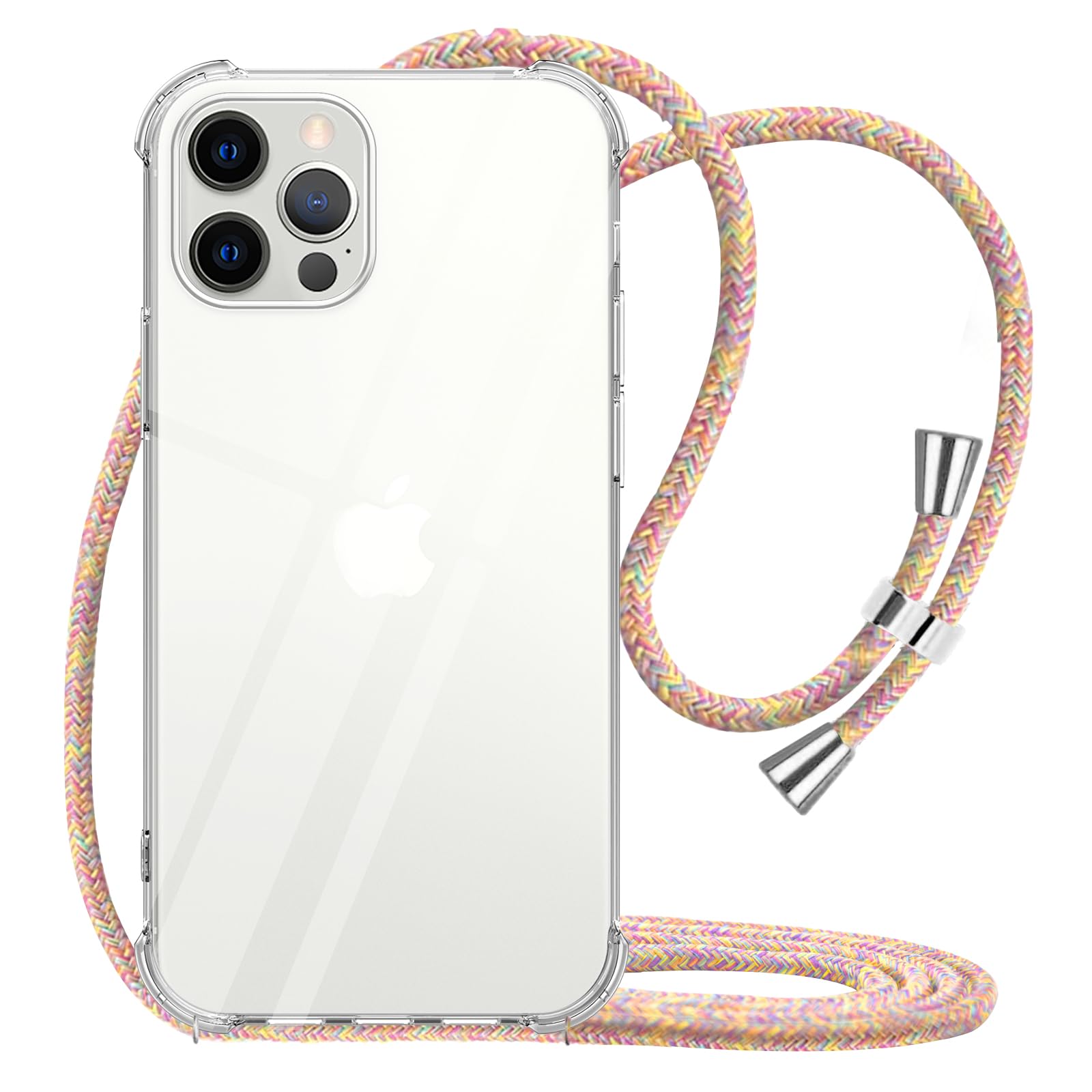 Magsafe Clear Case For IPhone 16 Pro With Crossbody Lanyard – Shockproof, Magnetic Gold Strap