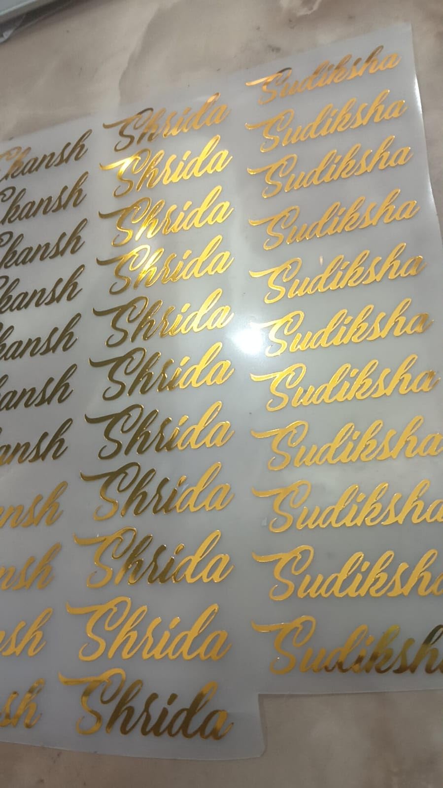 Personalised Name Sticker|one (1) Name| Peel-Off Stickers | Names for Resin Art/Travel Tags/Personal Diaries/Laptops/Tablets. Easy to Use, Durable Material for Art & DIY- Craft. in Gold.-image-40