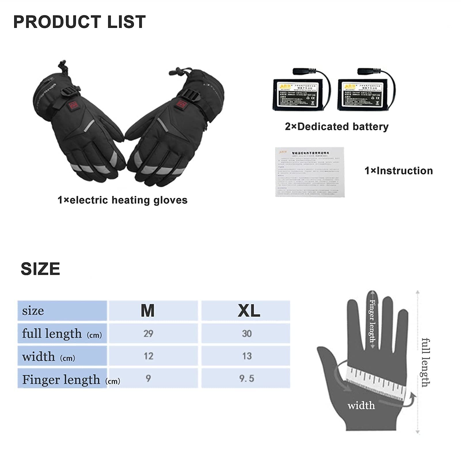 Guantes térmicos Recargables de 3600 mAh, Guantes térmicos de Invierno al Aire Libre para Hombres y Mujeres, Impermeables a Prueba de Viento, para Calentadores de Manos, Unisex, TR