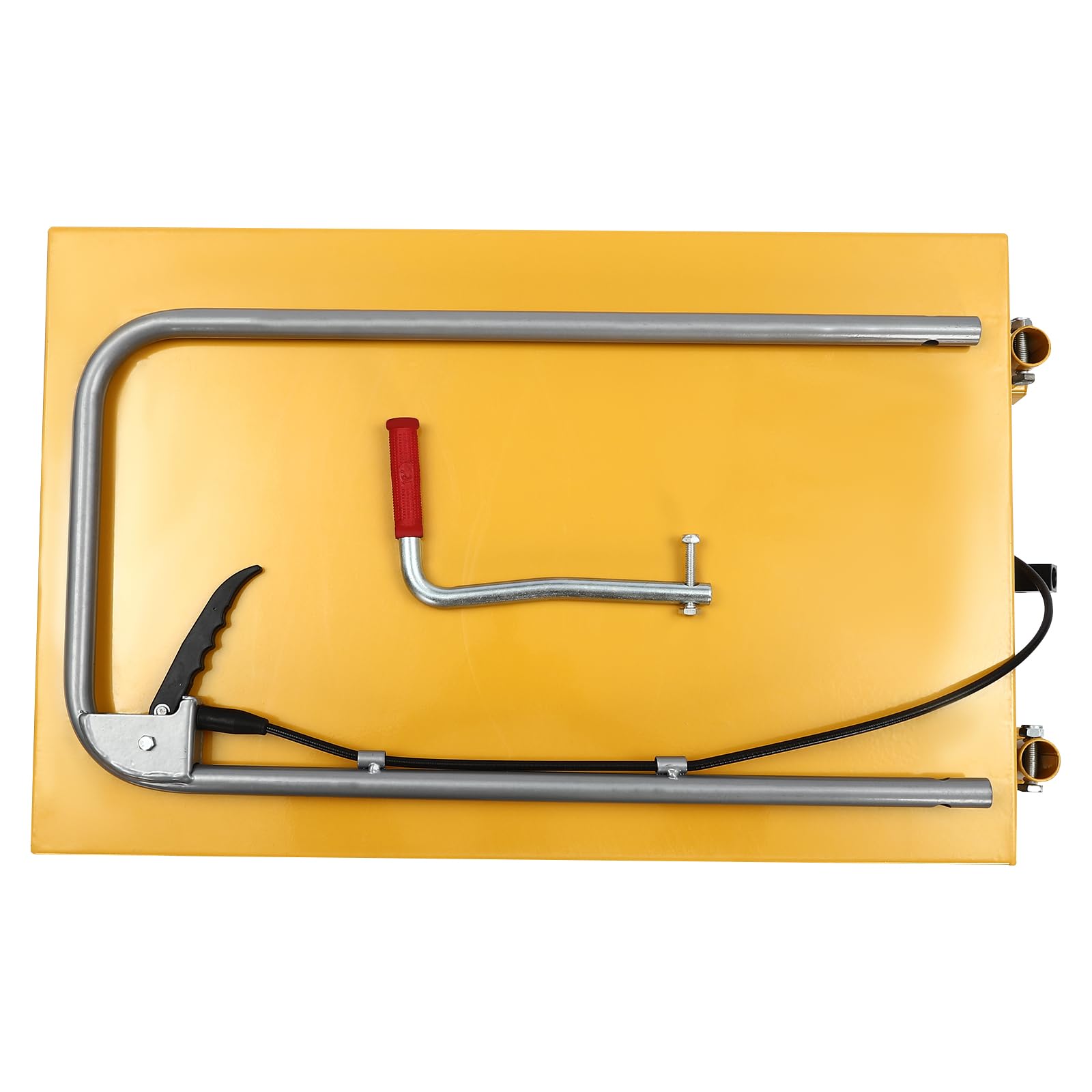 Hydraulic Scissor Lift Table Cart, 330lbs Capacity Double Scissor 49" Lifting Height Hydraulic Lift Table, with Locking Wheels for Material Handling and Transportation