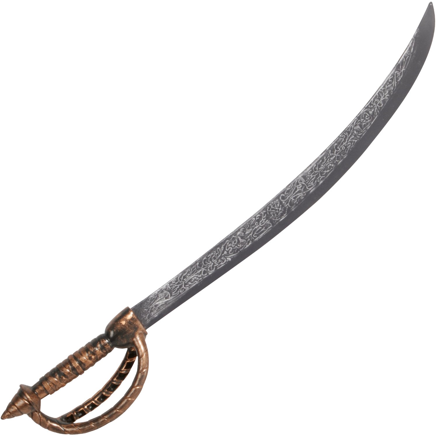 Loftus Pirate Curved Decorated Blade Sword, Bronze Grey, One Size 26"