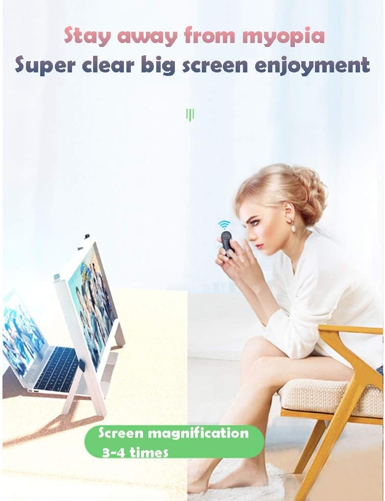 Laptop Screen Magnifier Screen Magnifier for Cell Phone Screen Magnification 3-4 Times for Movies Videos and Office Chasing Drama Supports Laptop (Color : White) (Light Brown)