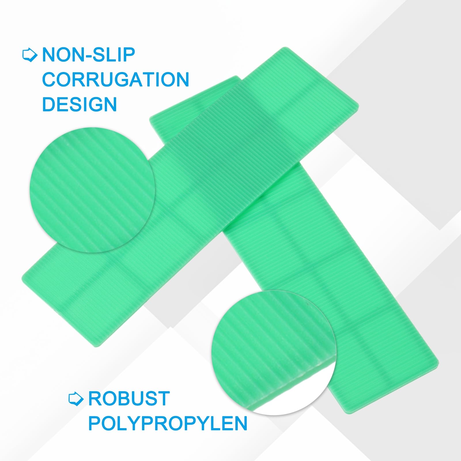 QUARKZMAN 100 Pezzi Spessori in Plastica 100 x 28 x 2 mm Distanziatori Piastrelle Cunei Piastre Piastre Compensazione Blocco Spessore Mobili Vetro per Finestra, Verde