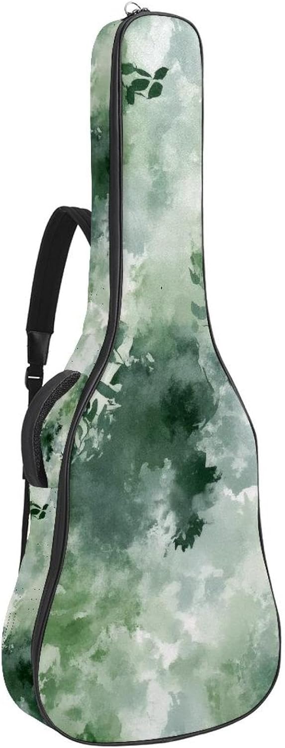 Funny Colorful Easter Eggs and Flowers Acoustic Guitar Gig Bag, 1 cm Thick Padding Waterproof Guitar Bag Backpack for 40 41 42 Inch Electric Bass Classical Guitars