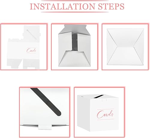 Vista 11 de HEIPINIUYE Caja negra para tarjetas de boda, caja de dinero, caja de tarjetas para boda, baby shower, despedida de soltera, fiesta de cumpleaños