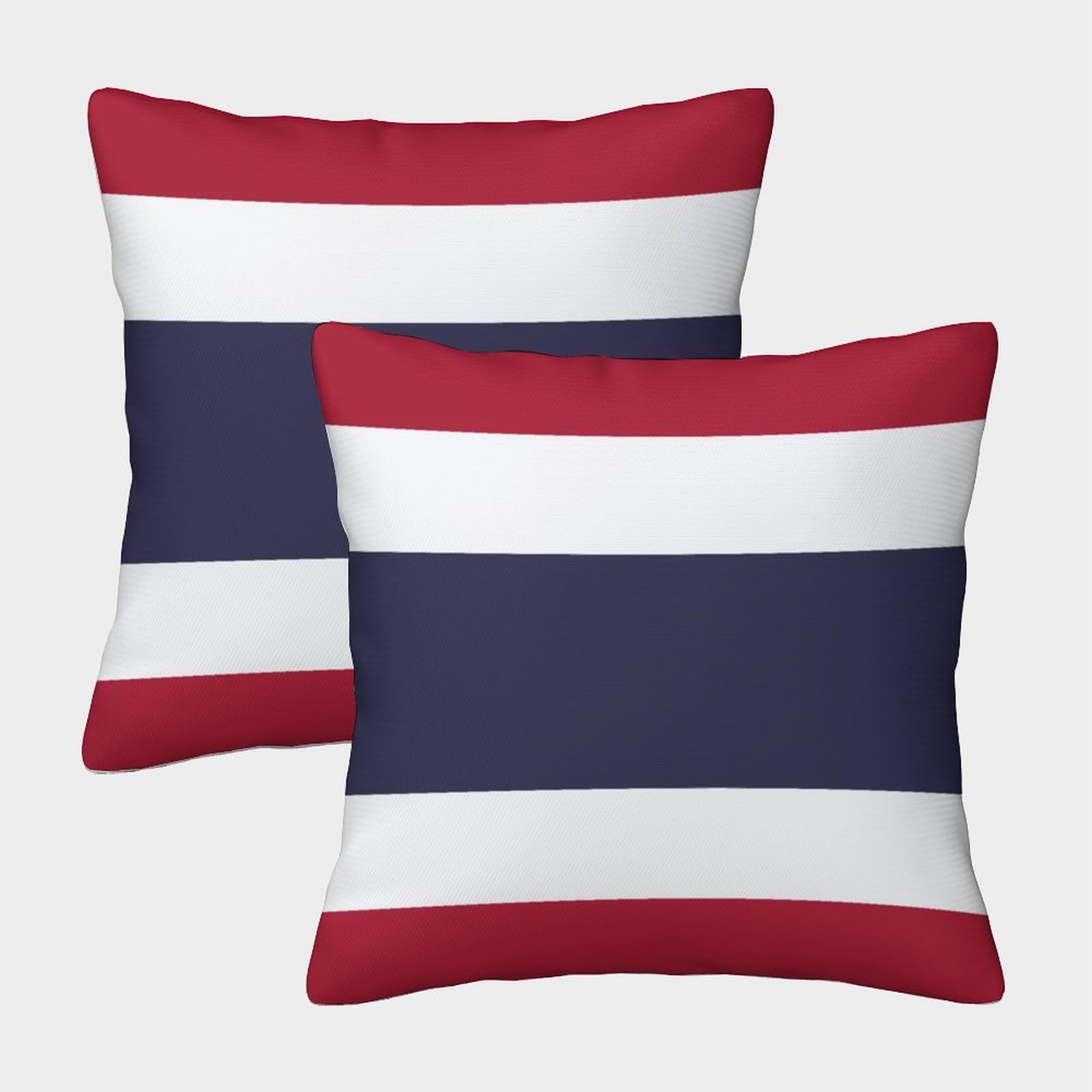 Vdyndyiw Flag Of Thailand 3D Printed Throw Pillow Covers Throw Pillow Case Garden Cushion Super Soft Pack Of 2 For Patio,Couch, Tent, Balcony And Sofa 45X45cm