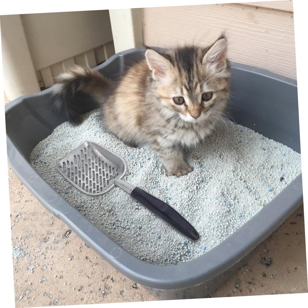 Happyyami 2pezzi Raccoglitore per Lettiera Inox Strumento per La Pulizia della Lettiera per Gatti e Piccoli Animali Domestici Design Ergonomico con Superficie Ampia per Pulizia Profondo