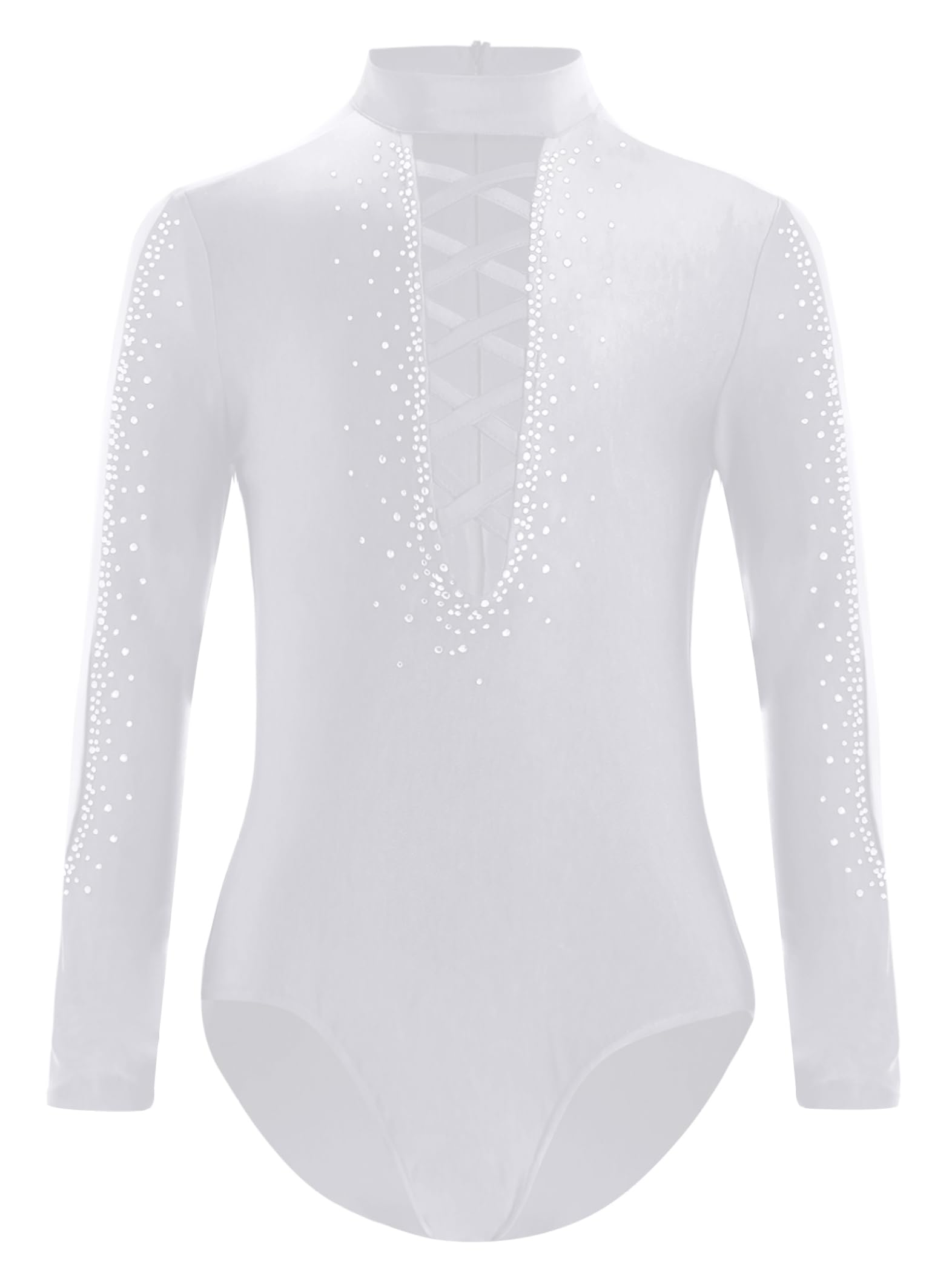 Kind Junge Gymnastikanzug Strass Lange Ärmel Bodysuit Tanz Eiskunstlauf Outfit