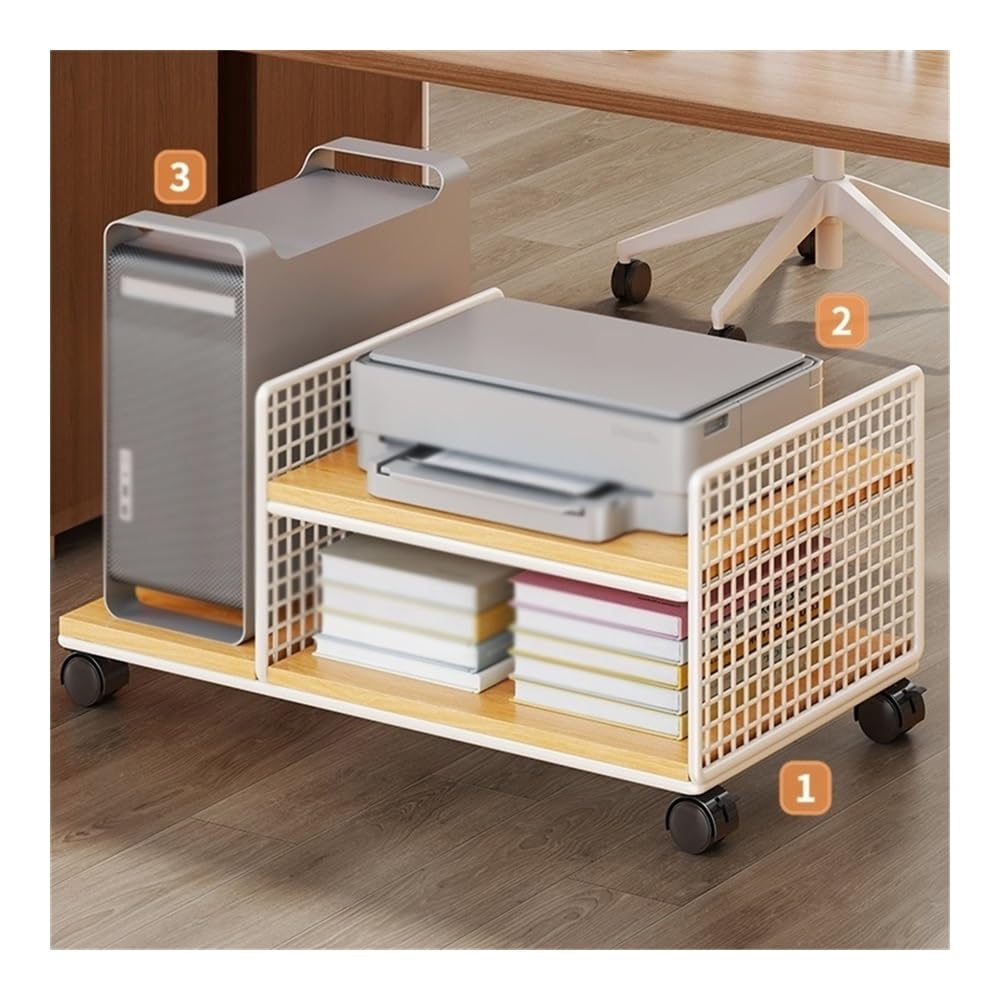 Soporte de Torre para computadora, Soporte para CPU, Estante para Impresora, Caja de Escritorio, Soporte para Carrito móvil con Ruedas con Bloqueo, Estante de Almacenamiento multif