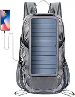 Mochila com Placa Solar Portátil, 30 Litros, Painel Fotovoltaico 6.5W, Preta, Alumínio, Sistema de Energia Solar