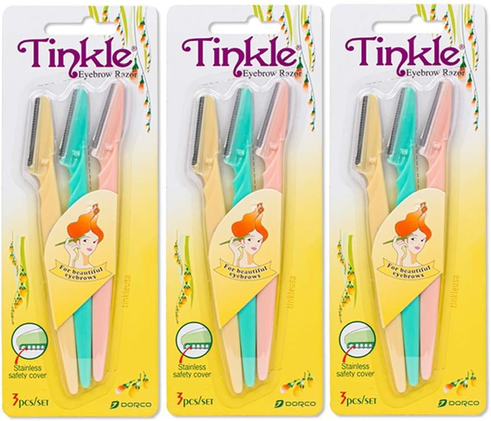 DORCO Tinkle Eyebrow Razors – 9 Piece Value Pack