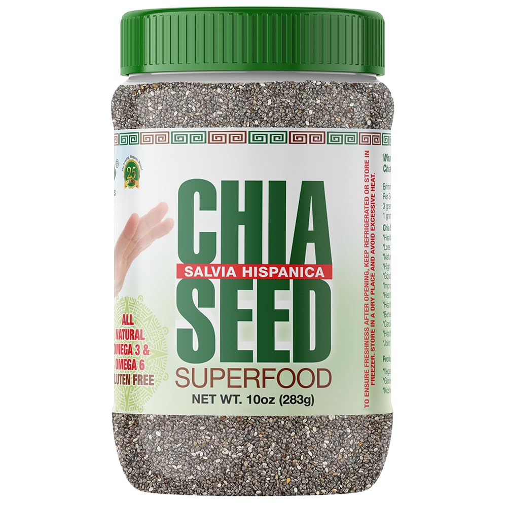 Sanar Naturals Chia Seeds - Omega-3, Protein, Fiber Supplement - GLP-1 Support - Keto and Paleo Friendly - Vegan, Non-GMO, Gluten Free, 10 oz