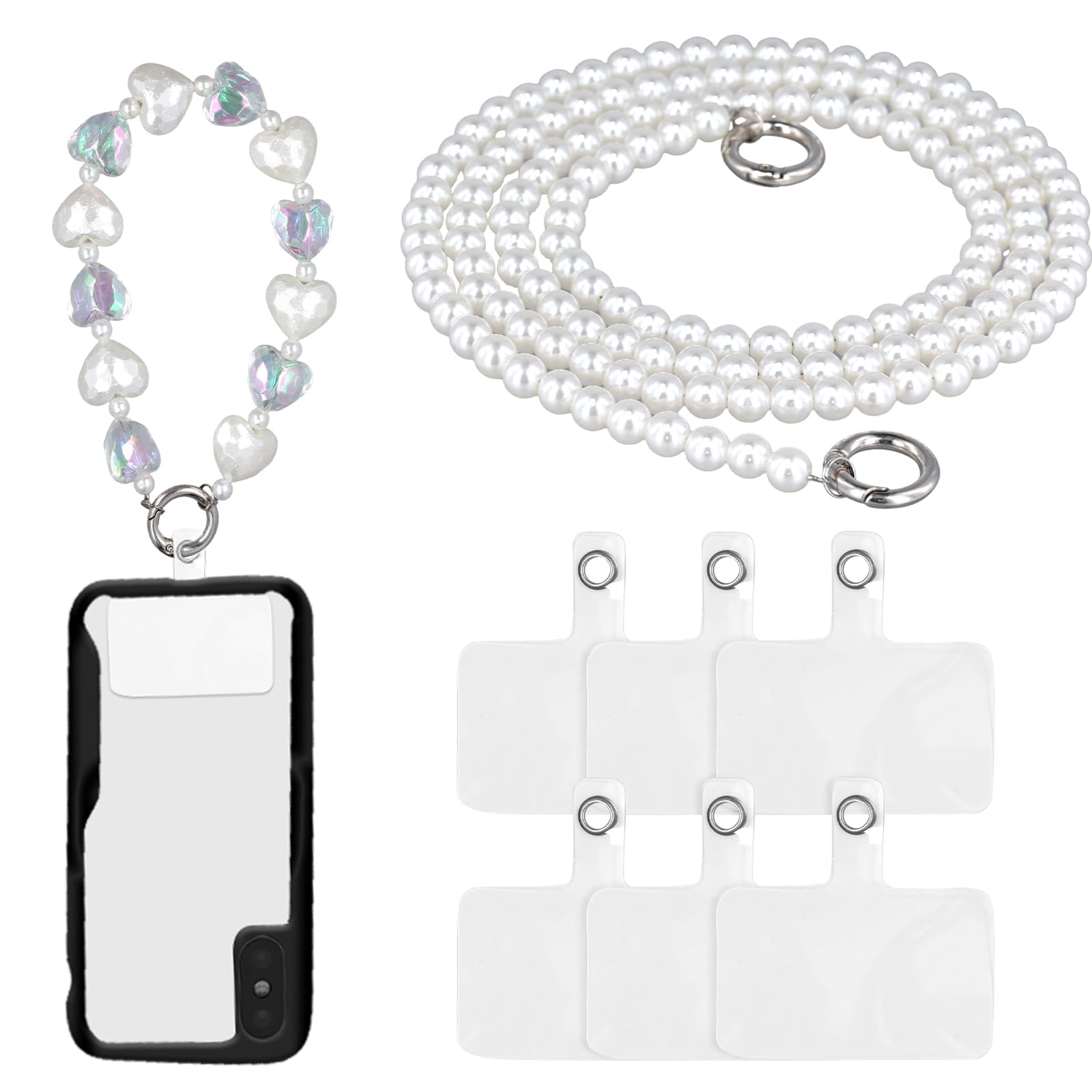 XIHIRCD Dragonne De Téléphone Avec Perles De Cristal Et 2