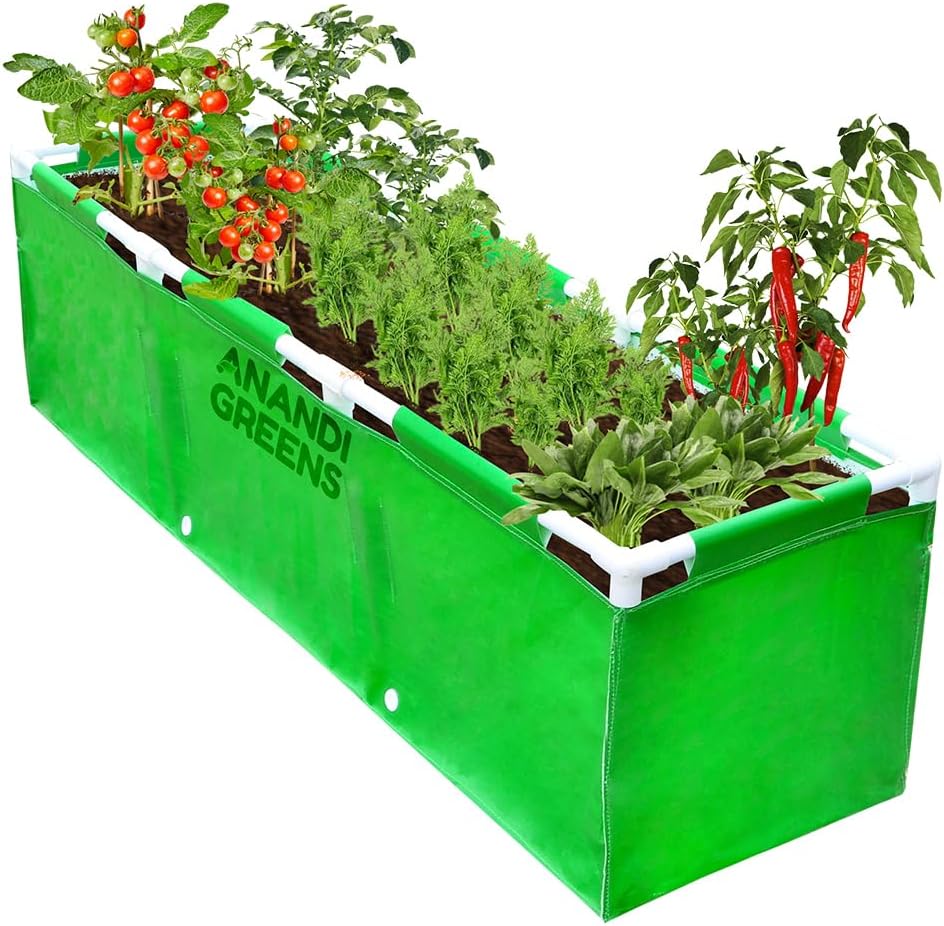 5X1.25X1.25 Fit HDPE UV Protected 360 GSM Rectangular Plants Grow Bag Terrace Gardening Vegetable Garden with PVC Frame