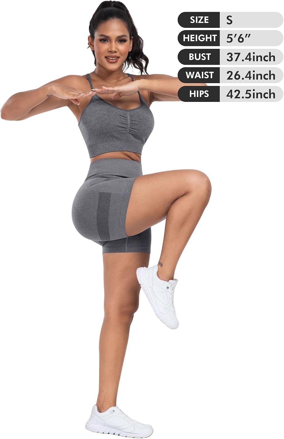 ATHVOTAR Workout Gym Biker Shorts Women: High Waisted Seamless Sports Running Butt Lifting Shorts Sets