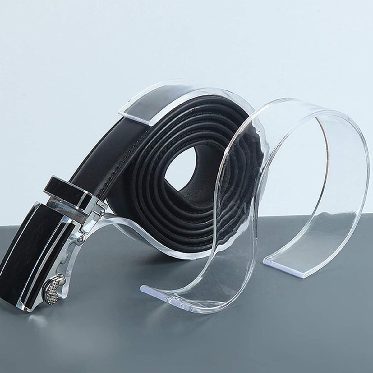 Outanaya S-förmige Gürtel Displayhalter mit Glatter Oberfläche ohne Grate 10 Stück aus Transparentem Acryl zur Aufbewahrung und Präsentation für Gürtelgeschäfte und Heimgebrauch