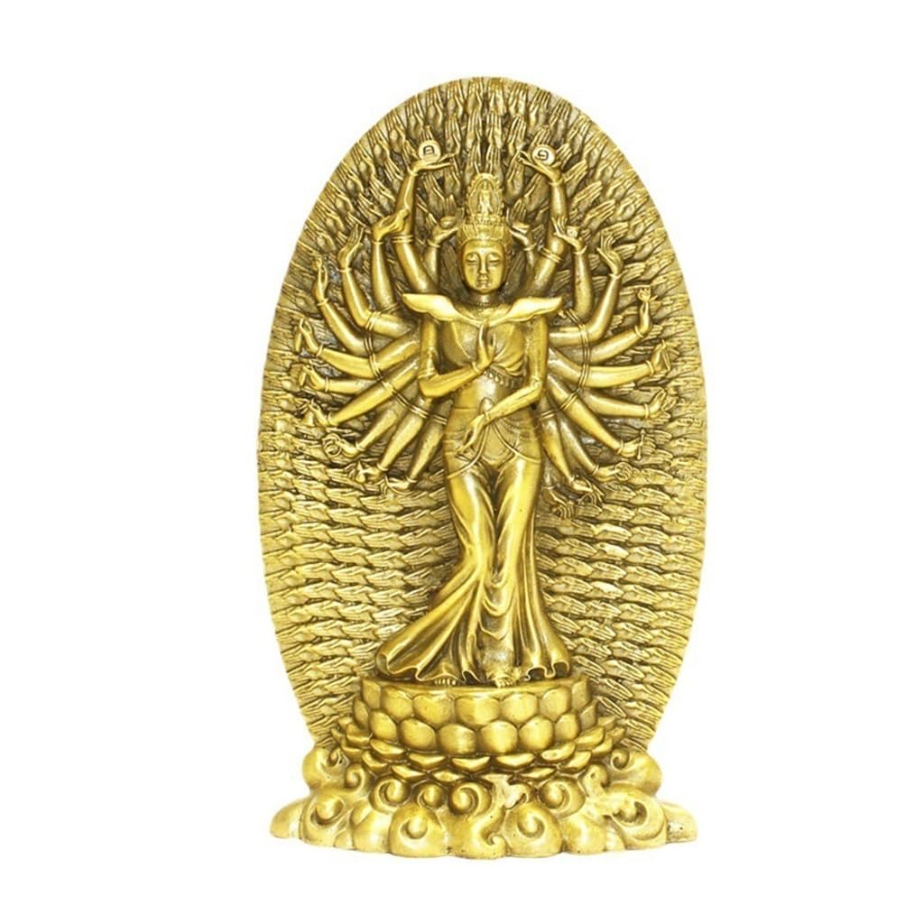Statue de Bodhisattva en laiton, décoration Bouddha Guanyin zen