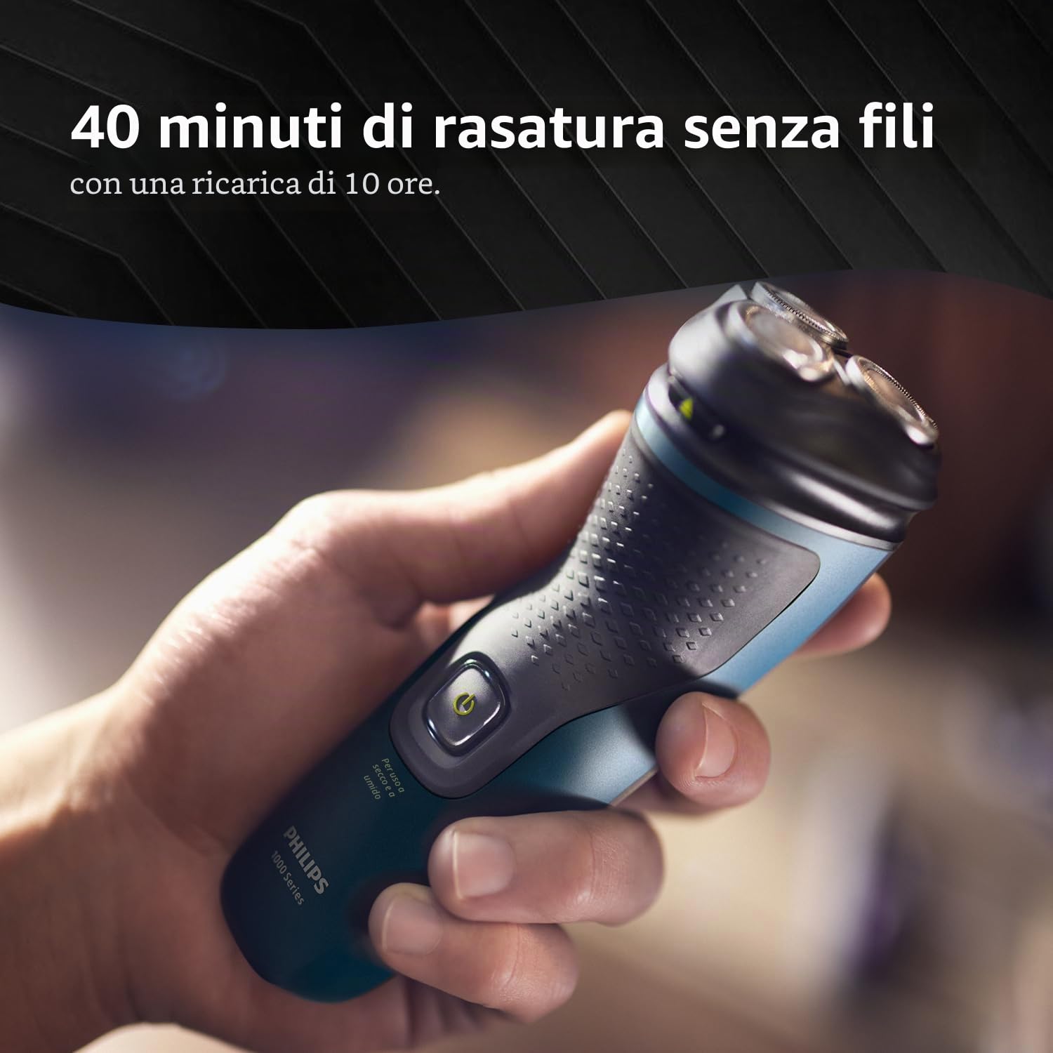 Philips Rasoio elettrico per uomo, rasatura umida e a secco, testine flottanti 3D, 27 lame autoaffilanti, senza fili, impermeabile S1151/03 (nuovo modello)