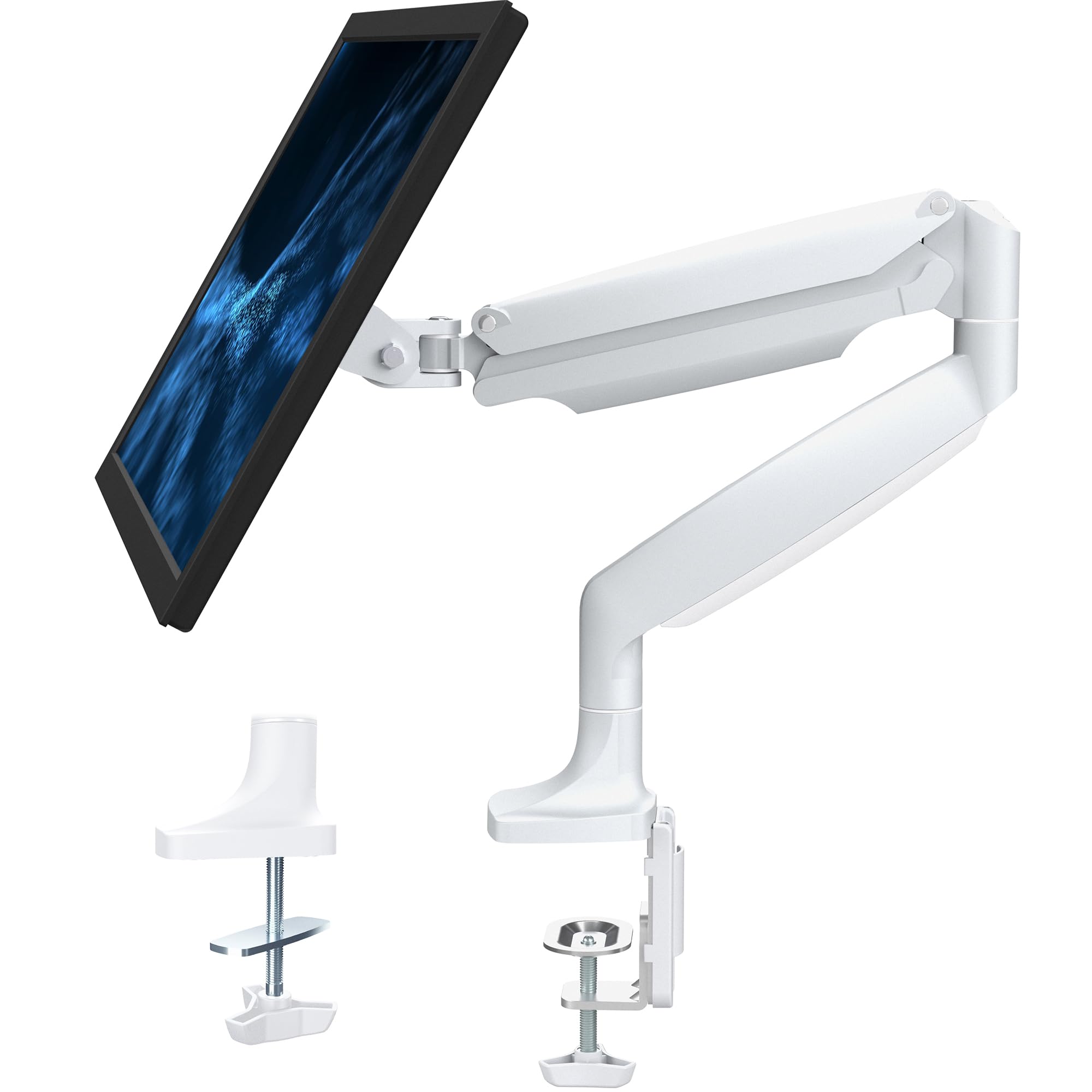 Support de bureau articulé blanc Vivo pour écran jusqu'à 32 pouces - 8