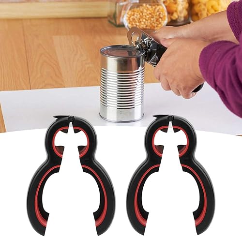 Miniatura 7 de Abrelatas manual, negro y rojo, portátil, abridor de botellas de mano, herramienta de cocina para anillos de extracción de latas para tapas de latas