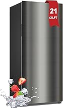 Upright Freezer 21 cu.ft, Freezer Upright Stainless Steel, Frost Free Convertible Refrigerator Freezer for Garage, Kitchen, Home Use(Right Hinge)