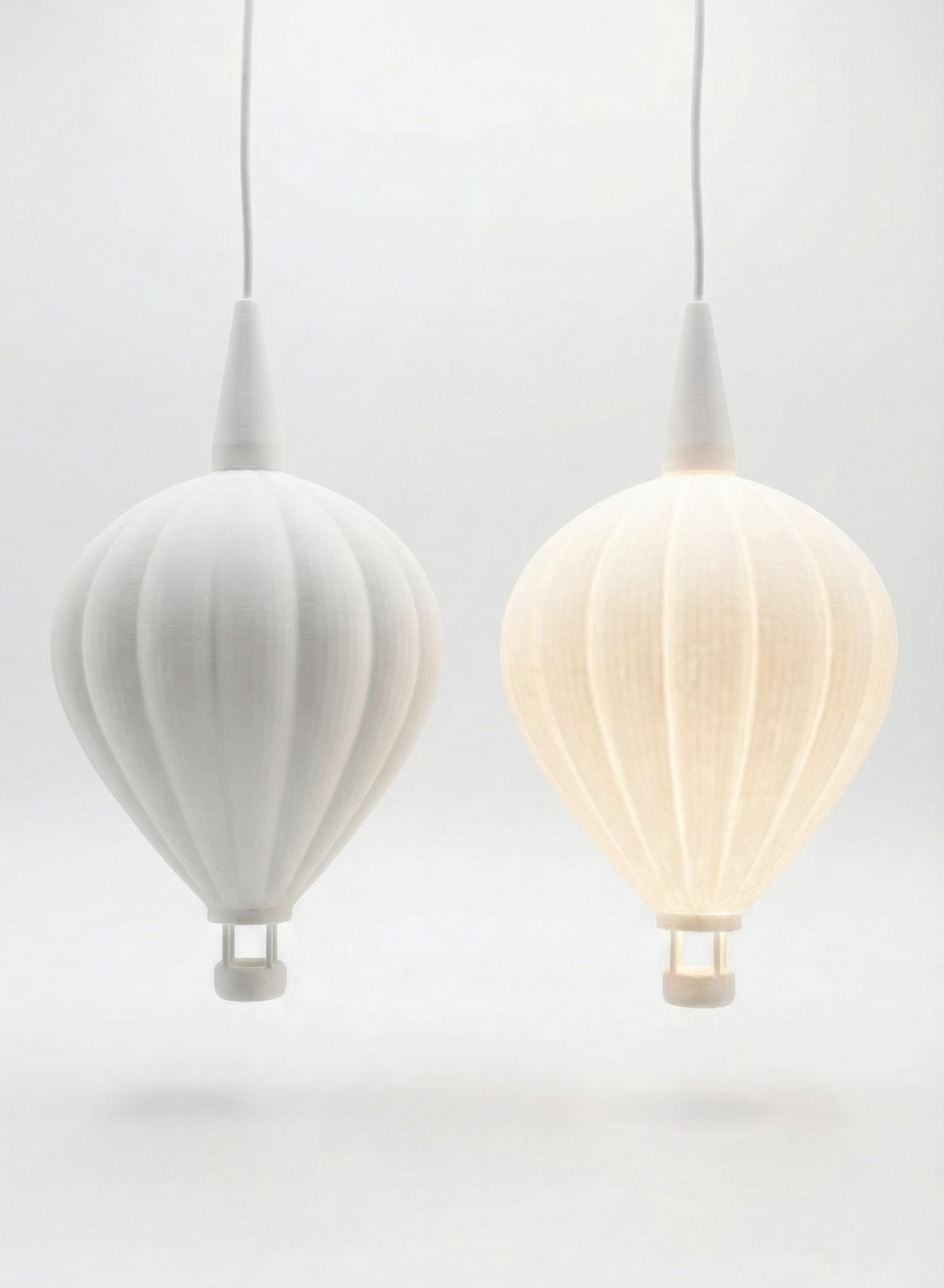 Design Lampenschirm Heißluftballon (12cm) – 3D-Druck Weiß – Passend für E10 & A1 Stern-Fassungen – Stimmungsvolle Deko für Kinderzimmer & Wohnbereich, inkl. Cover