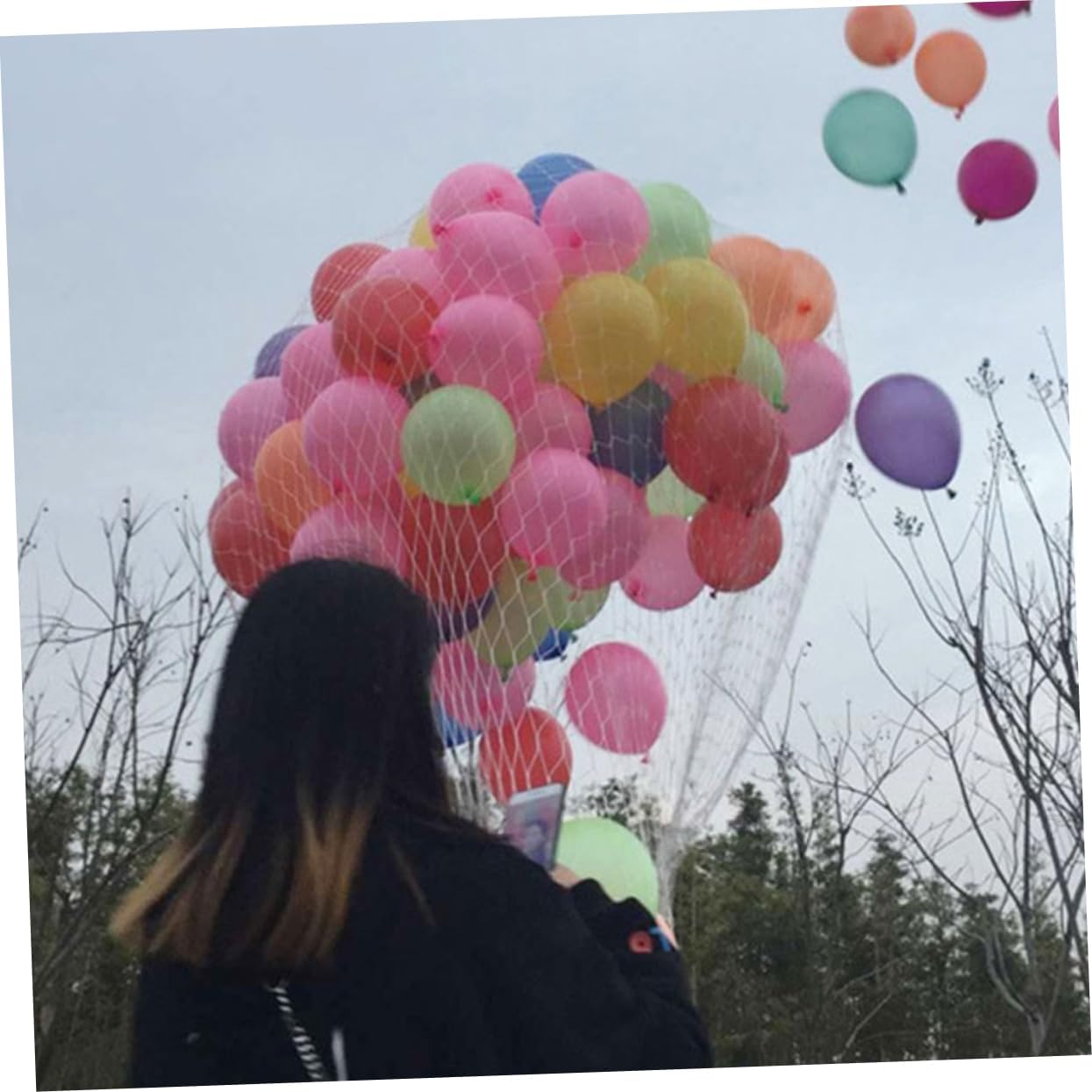 Balloon Drop Net for Ceiling Release Reusable White Mesh Fabric for Weddings and Parties to Balloons User-friendly