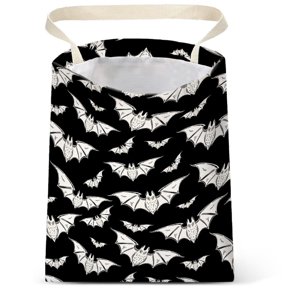 IRADA Car Trash Bag Hanging No Snap Small Garbage Bag for Car Back Seat Cute Printed One-Handed Strap Trash Bags Car Accessories-Halloween Bat Car Trash Bags