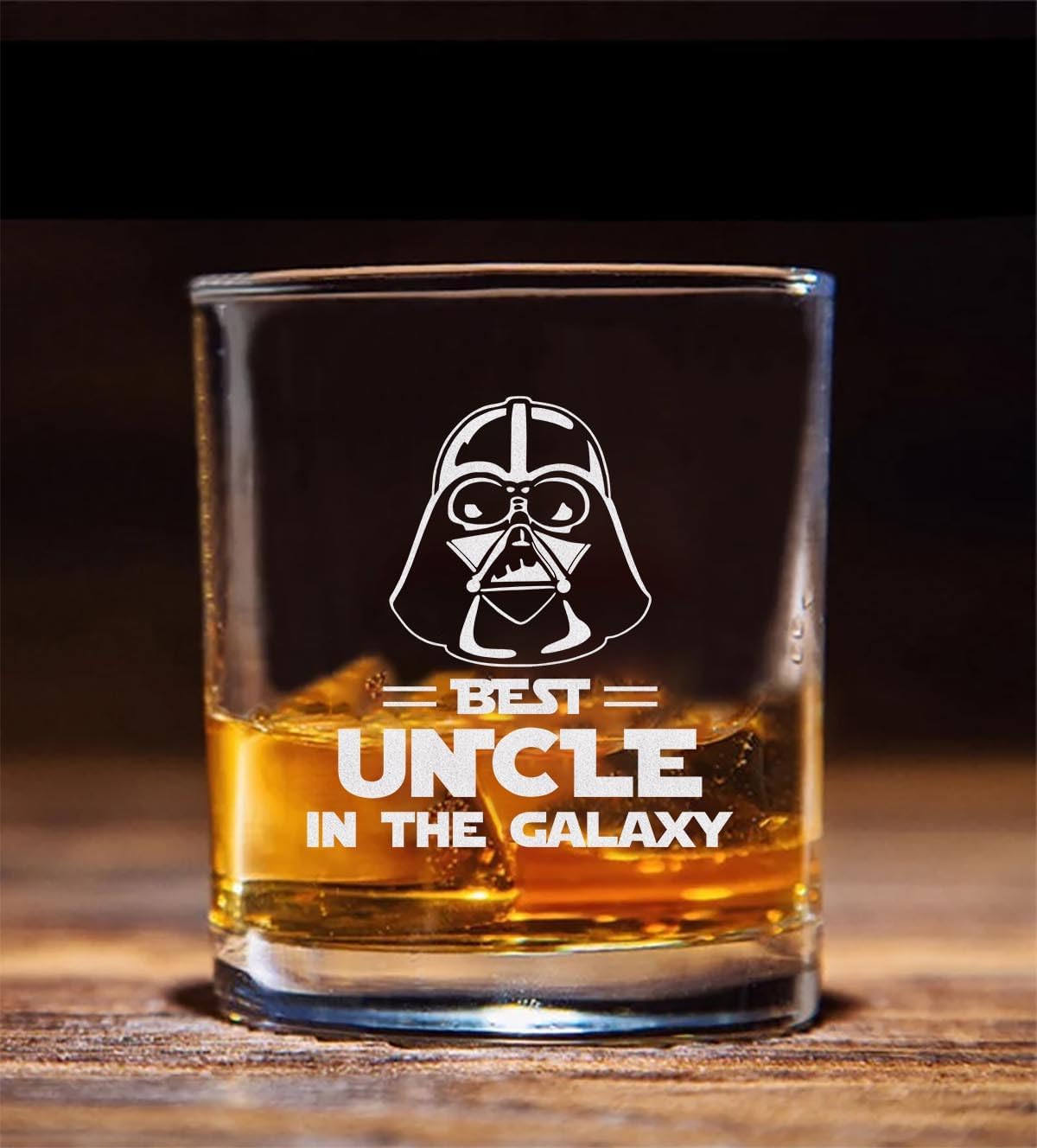 Best Uncle In The Galaxy Whiskey Glass - Star Wars Gift - Darth Vader - Uncle Whiskey Glass - Father's Day - Birthday Gift For Dad - Uncle - Grandpa From Daughter Son Wife