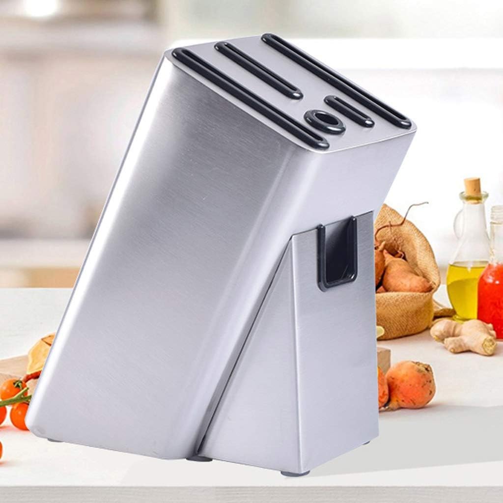 Knife Block Storage Stand Kitchen,Only selling Cutter Holder,Universal without Knives Stainless Steel Organizer 6 Slots