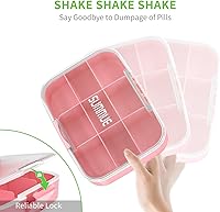 Vista 6 de Pastillero grande con 9 compartimentos, portátil, a prueba de humedad, contenedor de píldoras XL para vitaminas, aceite de hígado de bacalao