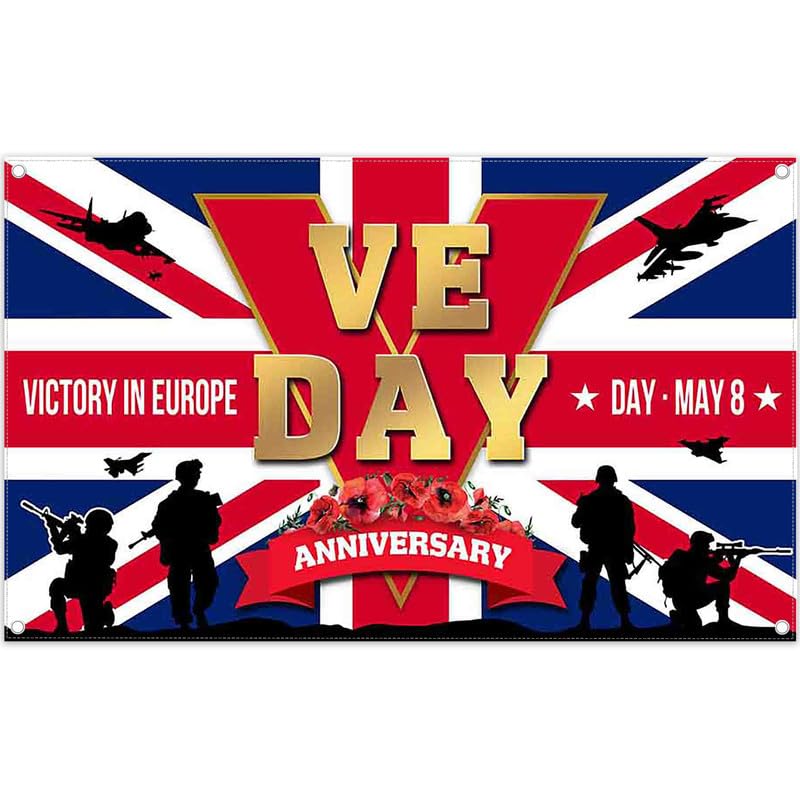Luminora 72x43inch Ve Day Anniversary Backdrop Victory In Europe Background Garden Yard Wall Tapestry Celebration Party Banner Decorations Photo Booth Props