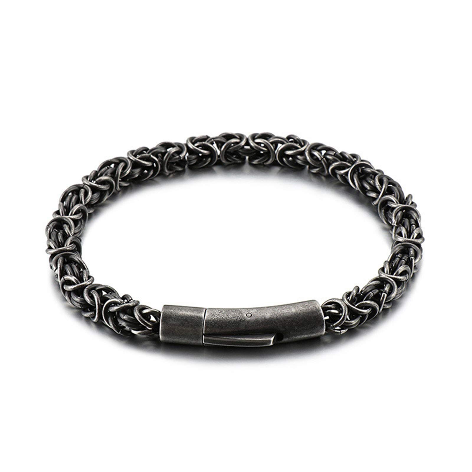 ANAZOZBrazaletes Hombre,Brazalete Acero Inoxidable Bizantino Pulseras Hombre