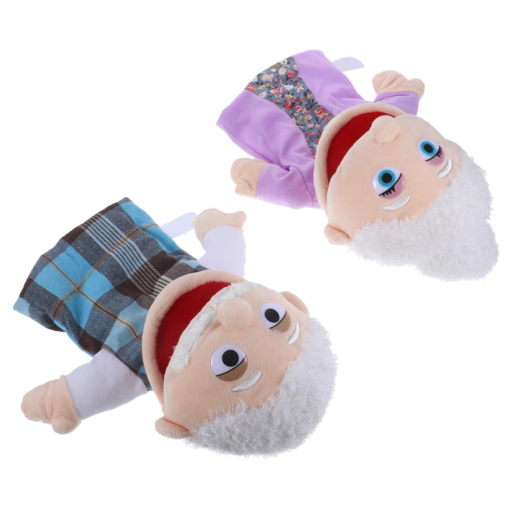 Marionetas de Mano Realistas 2 Piezas de Algodón PP | Abuelo y Abuela, para Niños y Niñas, Juego Educativo E Imaginación, Pack Doble