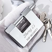 Vista 6 de D-Shaped Heavy Duty stainless steel padlock with key,high security shipping container padlocks,bolt cutter proof lock,10mm Thick large padlock for