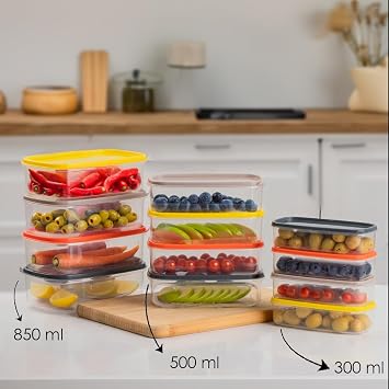 Porsima 1001 12 li Deep Freezer Microwave Storage Container - Multi-Purpose Food Supply Storage Container Set