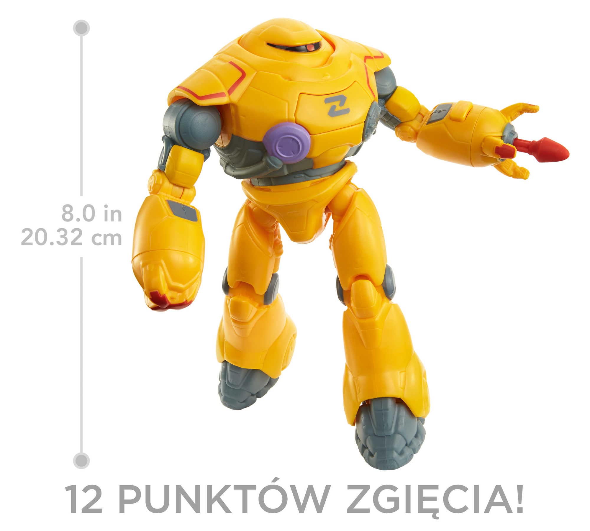 Mattel Disney Pixar Buzz Astral Cyklop gotowy do bitwy Figurka robota z 12 ruchomymi punktami, działem naramiennym, funkcją blastera oraz pociskami, dla dzieci od 4 roku życia, HHJ87