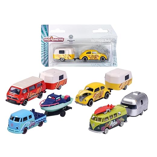 CONJUNTO MINIATURA CARRO+TRAILER SERIE VW THE ORIGINALS BY MAJORETTE