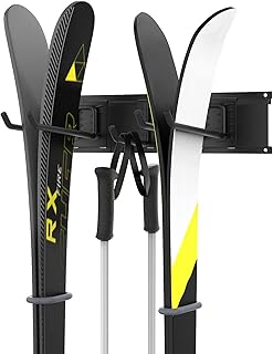 Garage Storage Organization System Ski Wall Rack 2 Pairs of Skis Mount Hanger Home Shed and Garage Snowboard Wall Rack System Holds Up to 100lbs