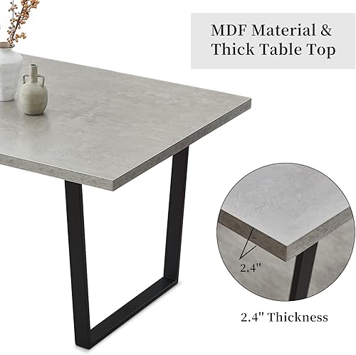 Miniatura 3 de Juego de mesa de comedor de 5 piezas, mesa de cocina moderna de 42.9 pulgadas y sillas de comedor de cuero para cocina y comedor (mesa + 4 sillas