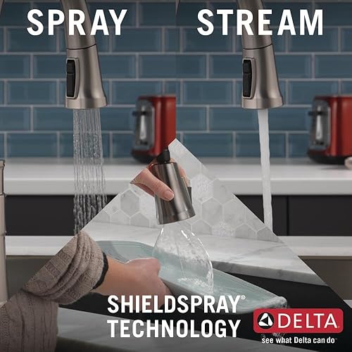 Miniatura 8 de Delta 19964Z-KSSD-DST Spargo - Grifo de cocina. acero inoxidable de color negro