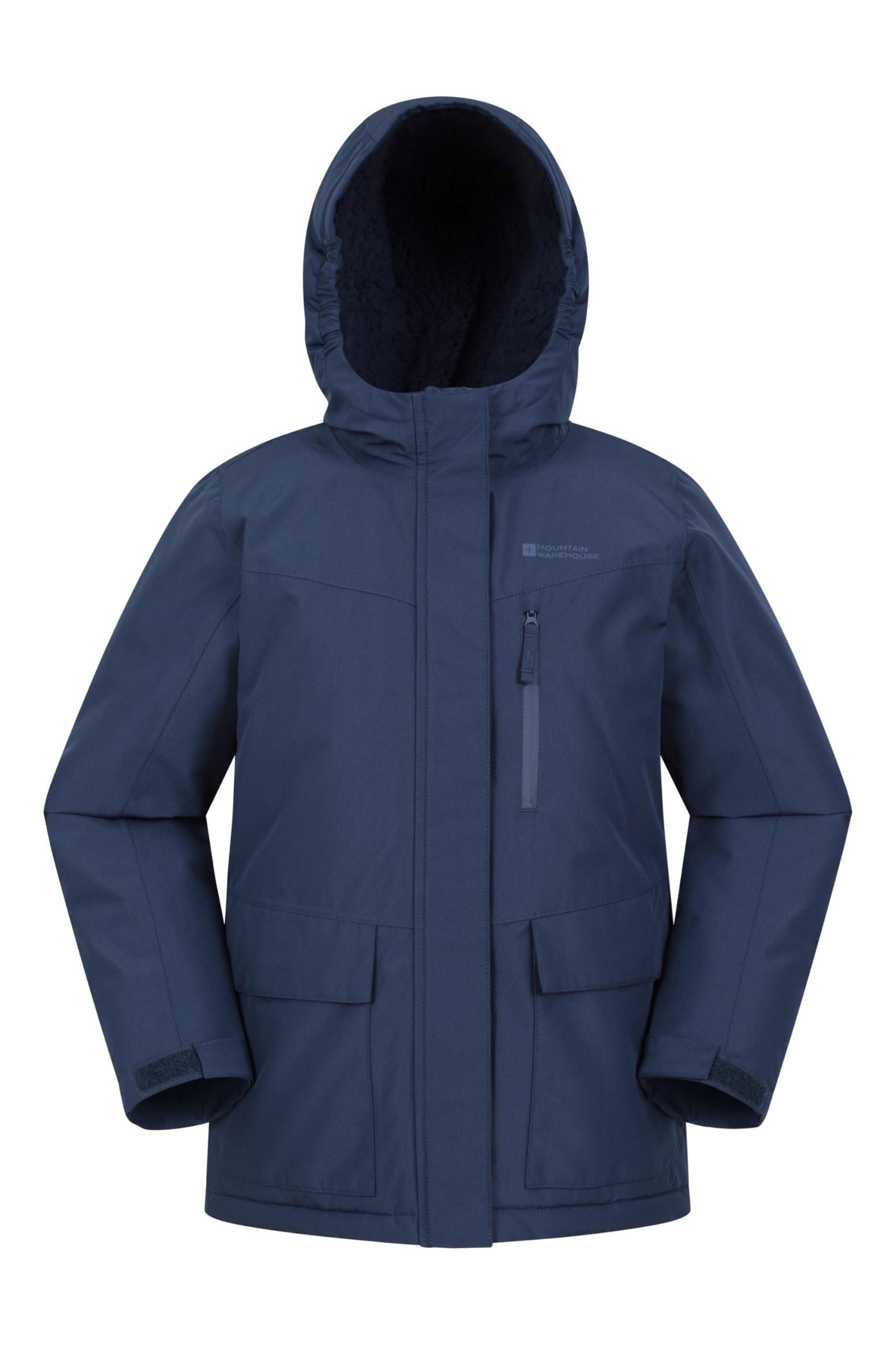 Mountain Warehouse Navy Noah Kids Borg Lined Waterproof Jacket 7-8Y