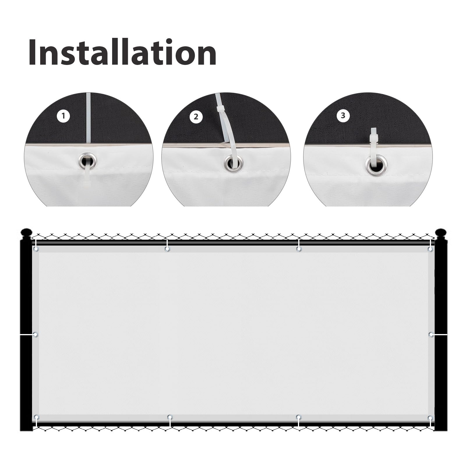 COOL AREA Frangivista Balcono Schermi Divisori e Protettivi per Balconi (PES) 90x500cm per Balcone da Giardino Esterno,White