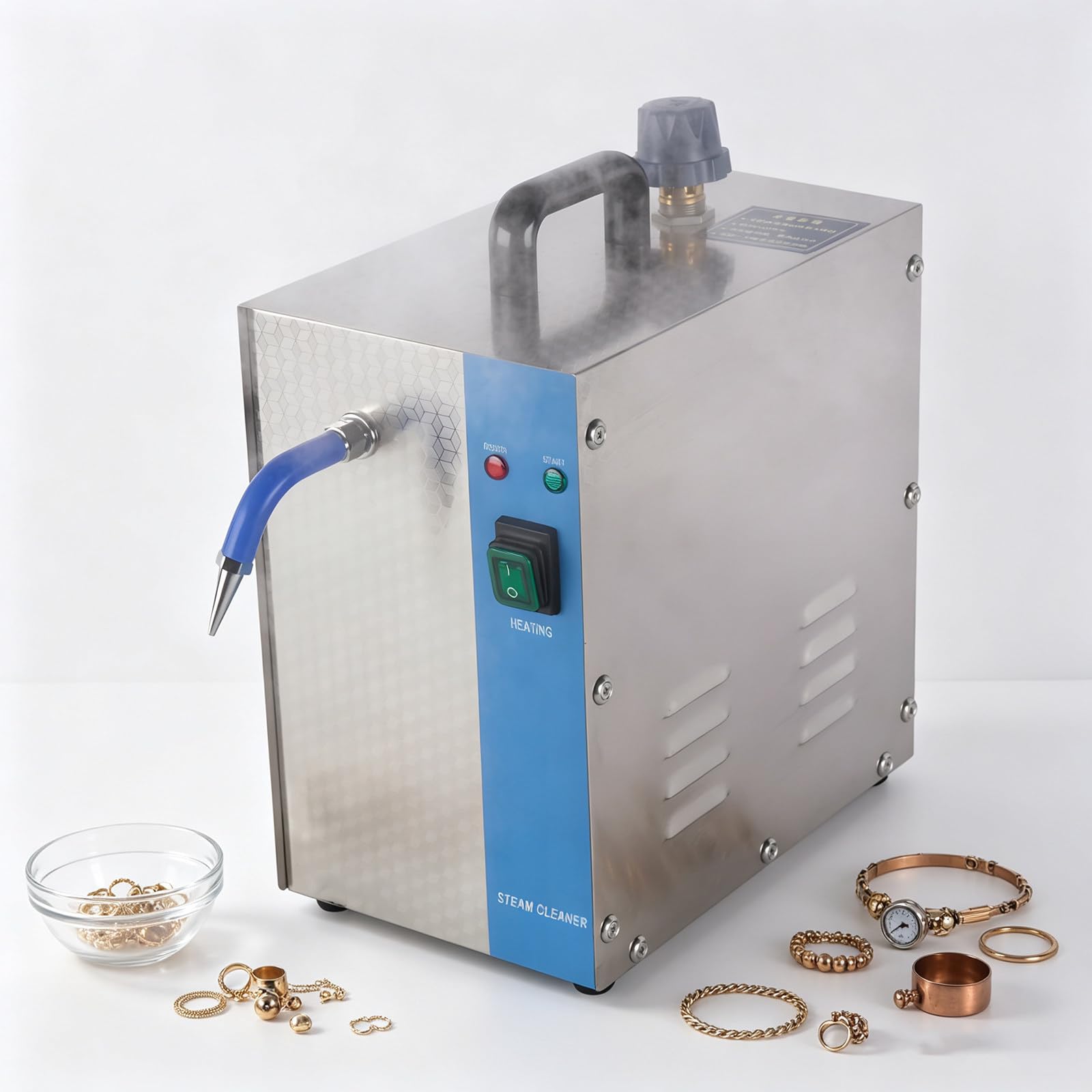 Limpiador de joyas a vapor para plata, oro, gemas y diamantes