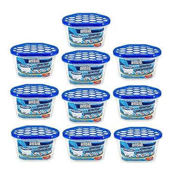 ANSIO Deumidificatore 500 ml Deumidificatore per rimuovere la condensa per umidità, muffa, umidità in casa, cucina, guardaroba, camera da letto, roulotte, ufficio, garage, bagno, cantina (confezione da 10)