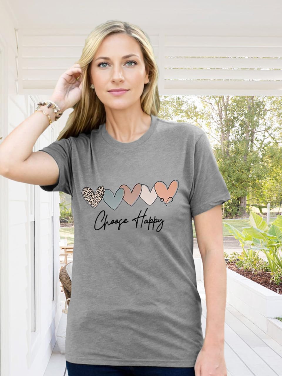 Savarana Graphic Tees for Women Be Kind Letter Print Shirts Funny Love Heart T Shirt Inspirational Happy Short Sleeve Tops - Image 2
