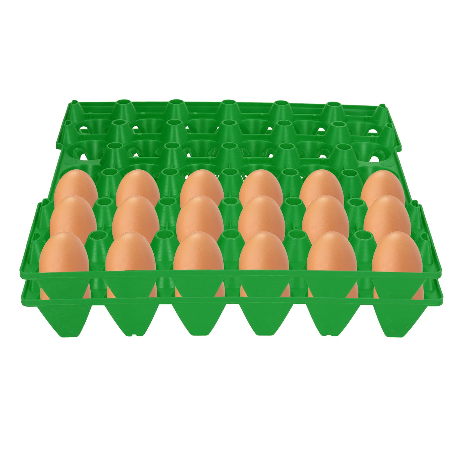 30 Cell Egg Crates Holder Tray,5PCS Plastic Egg Flats,for Egg Packing, Each Holds 30 Eggs,for Storage Transportation Home Farm incubating (green), 5PCS Plastic Egg Flats, 30 Cell Egg Crates Hold