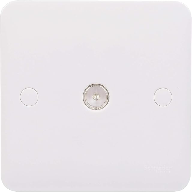 Schneider Electric Lisse White Moulded - Single TV/FM Aerial Socket, GGBL7010S, White