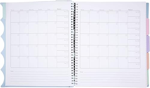 Miniatura 4 de Mintra Office Cuaderno en espiral duradero, de calidad prémium, hielo ártico, 5 materias, 8.5 x 11 pulgadas